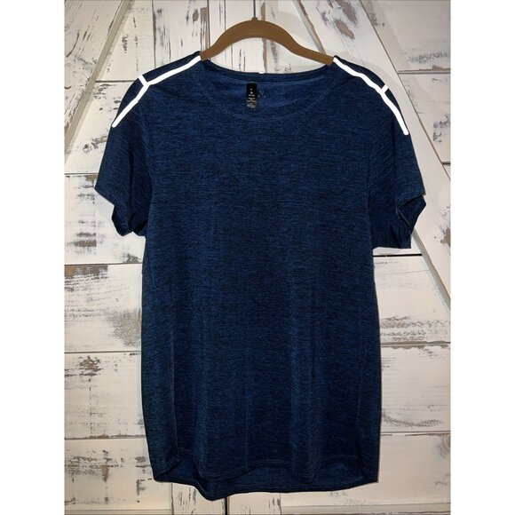 lululemon lab Blue Crewneck T-Shirt Limited Edition Womens 6 Mesh Reflector - Picture 2 of 7